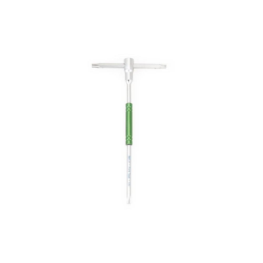 Park Tool Slide T-Handle Torx wrench with anodized aluminum speed spinner, ideal for workshop use and precise torque adjustments.
