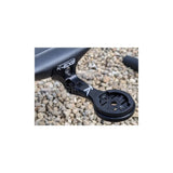 K-Edge Garmin mount attached to Trek Madone and Emonda Gen 6 integrated bar stem in black, designed for cycling components.
