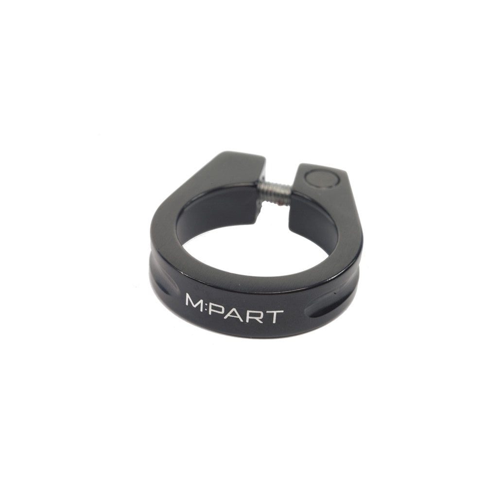 M Part Threadsaver Seat Clamp in black, 31.8 mm, durable bike frame protector for securing bike seats and components.