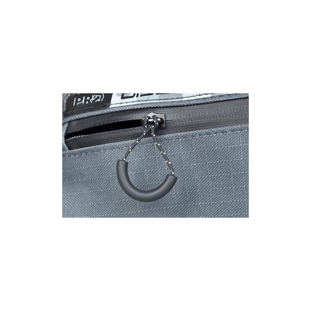 PRO Discover Compact Waterproof Frame Bag 2.7L with reflective details, designed for cycling, shown attached to a bike frame.