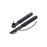 PRO workshop cassette removal set with chain whip and lock ring tool for Shimano cassettes, ideal for bike maintenance and repair.