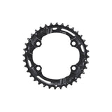 Shimano Deore FC-M4100 36T double chainring for 10-speed cranksets, mounted on a bicycle crankset with 36-26T gear compatibility.
