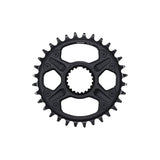 Shimano Deore 12-speed FC-M6100-1 32T single chainring for mountain bike, direct mount replacement, black metal gear component.