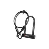 Trelock U5 Mini 180mm D-lock with 120cm flex cable, gold Sold Secure bike lock, durable security accessory for bicycles.