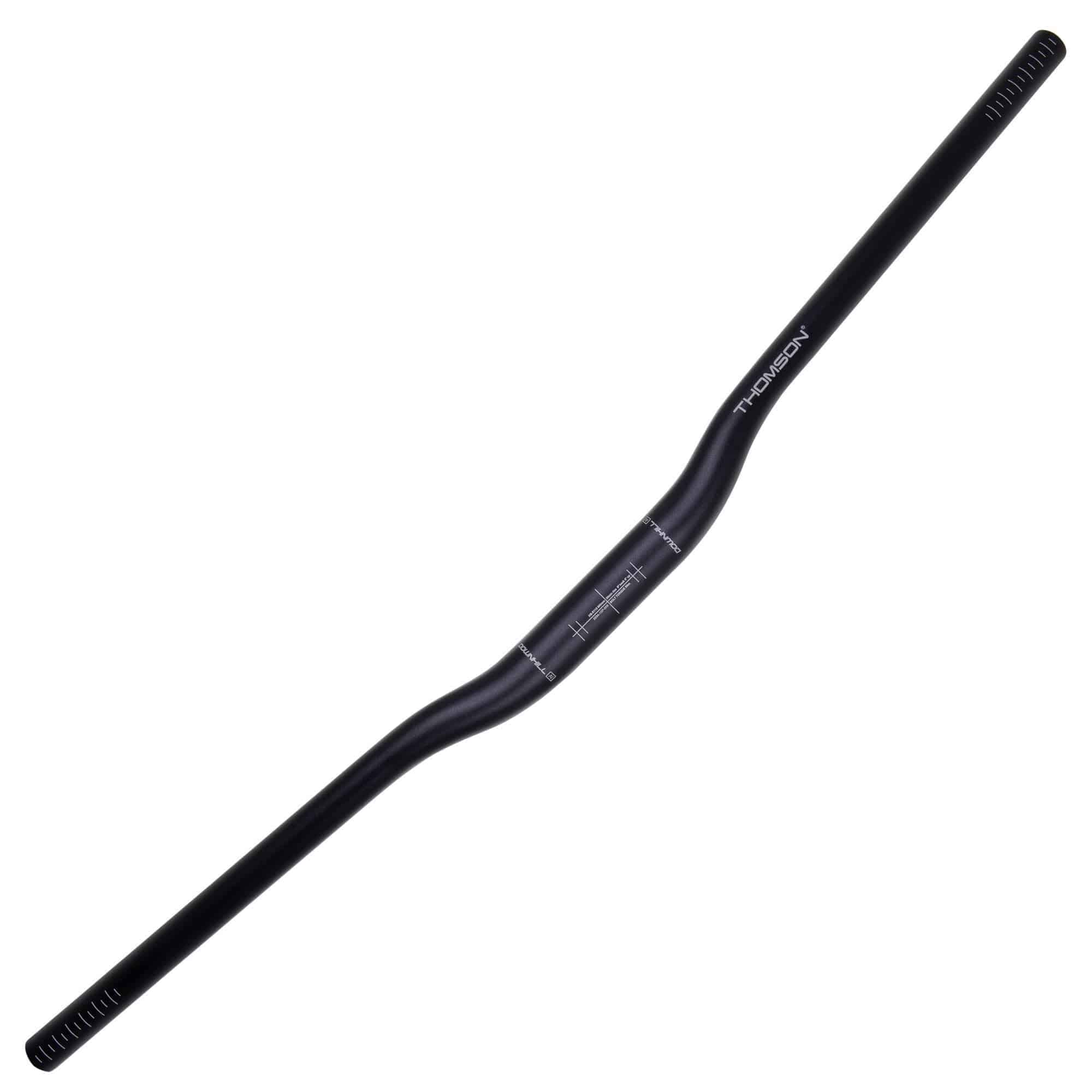 Thomson Elite DH downhill mountain bike handlebar, 800mm wide with 20mm rise, black aluminum, designed for MTB downhill riding.