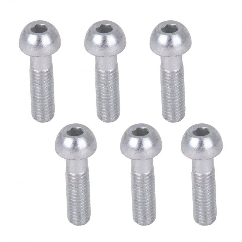 Thomson black replacement stem bolts, 6-pack, bicycle stem hardware components for secure bike stem installation.