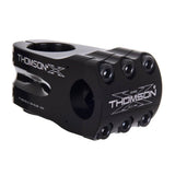 Thomson Elite BMX stem in black with 0° angle, 50mm length, 22.2mm handlebar clamp, bicycle component for BMX bikes.