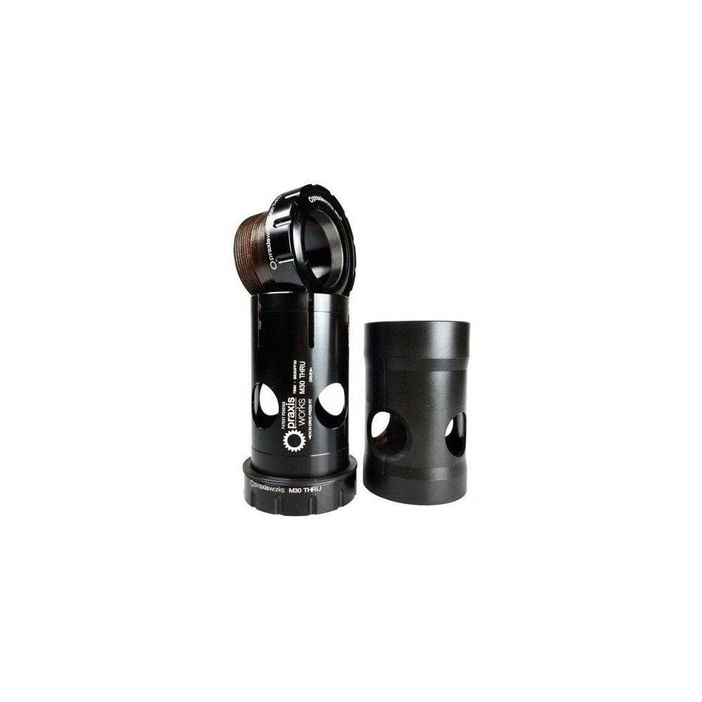 Praxis Works M30 Thru Road Bottom Bracket, 68mm BB30/PF30 with collet system, for bicycle components and drivetrain.