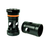 Pair of Praxis Works 68mm OSBB Delrin sleeve bottom bracket upgrade for bicycle components, showing the durable plastic sleeves.