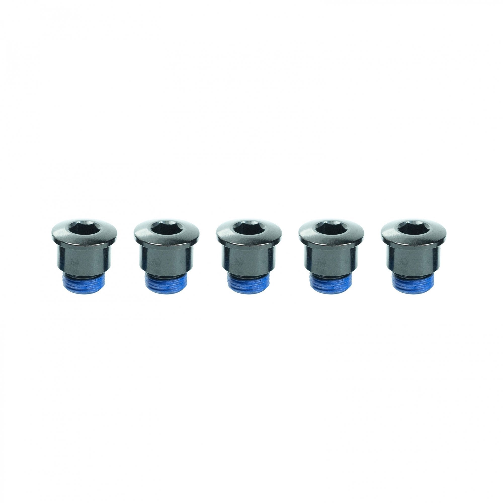 Praxis Works 48/32 chain ring bolts spare set with 5 bolts for 110BCD cranksets, made for bike component replacement.