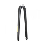 Trek Domane AL 2 700C road bike disc brake forks, lightweight bicycle components with smooth steering features.