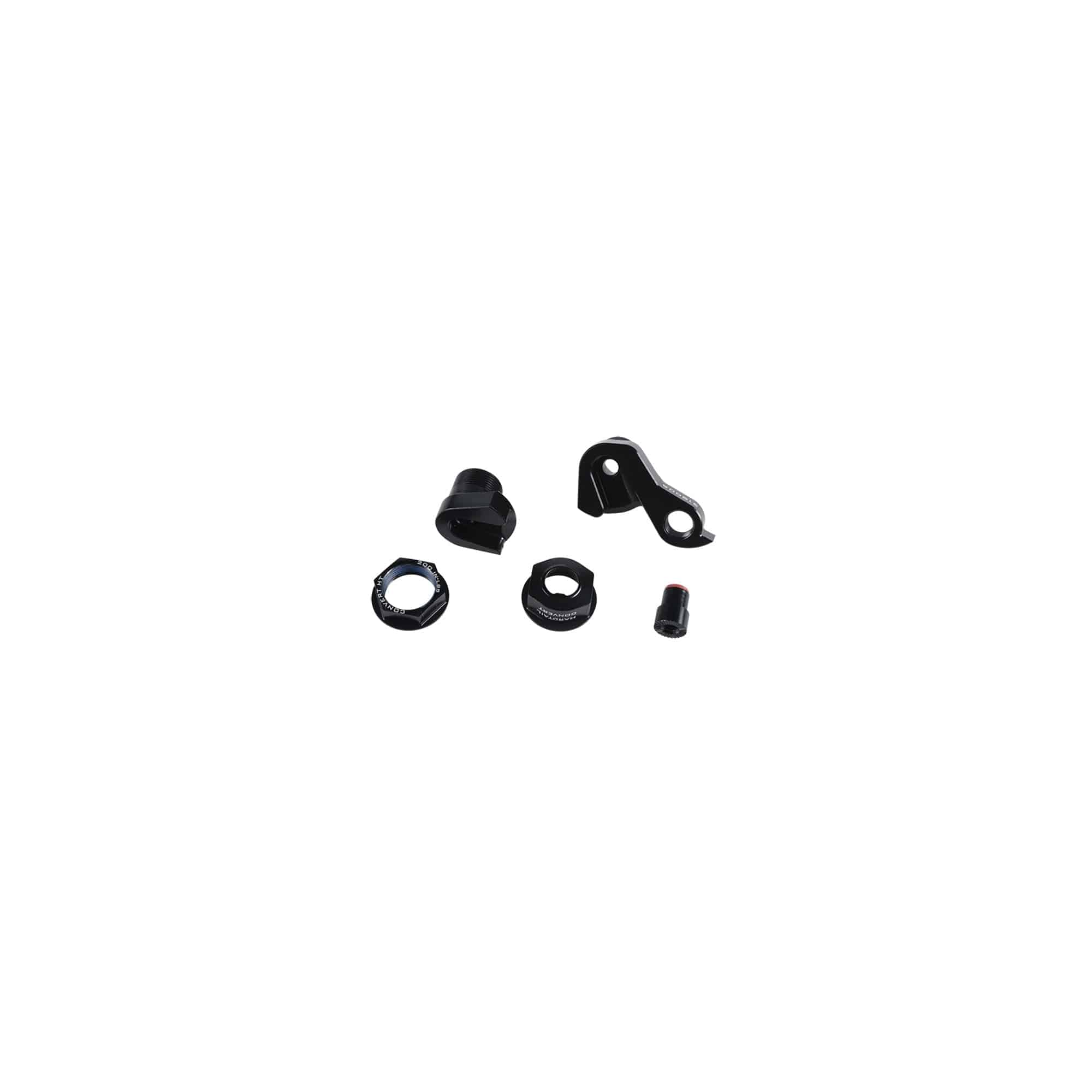 Trek Convert hardtail bike rear derailleur dropout hanger replacement component, used in bike maintenance and repairs.