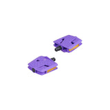 Trek Kids' large platform flat pedals with 9/16-inch axles in ultraviolet color, designed for kids' bikes.