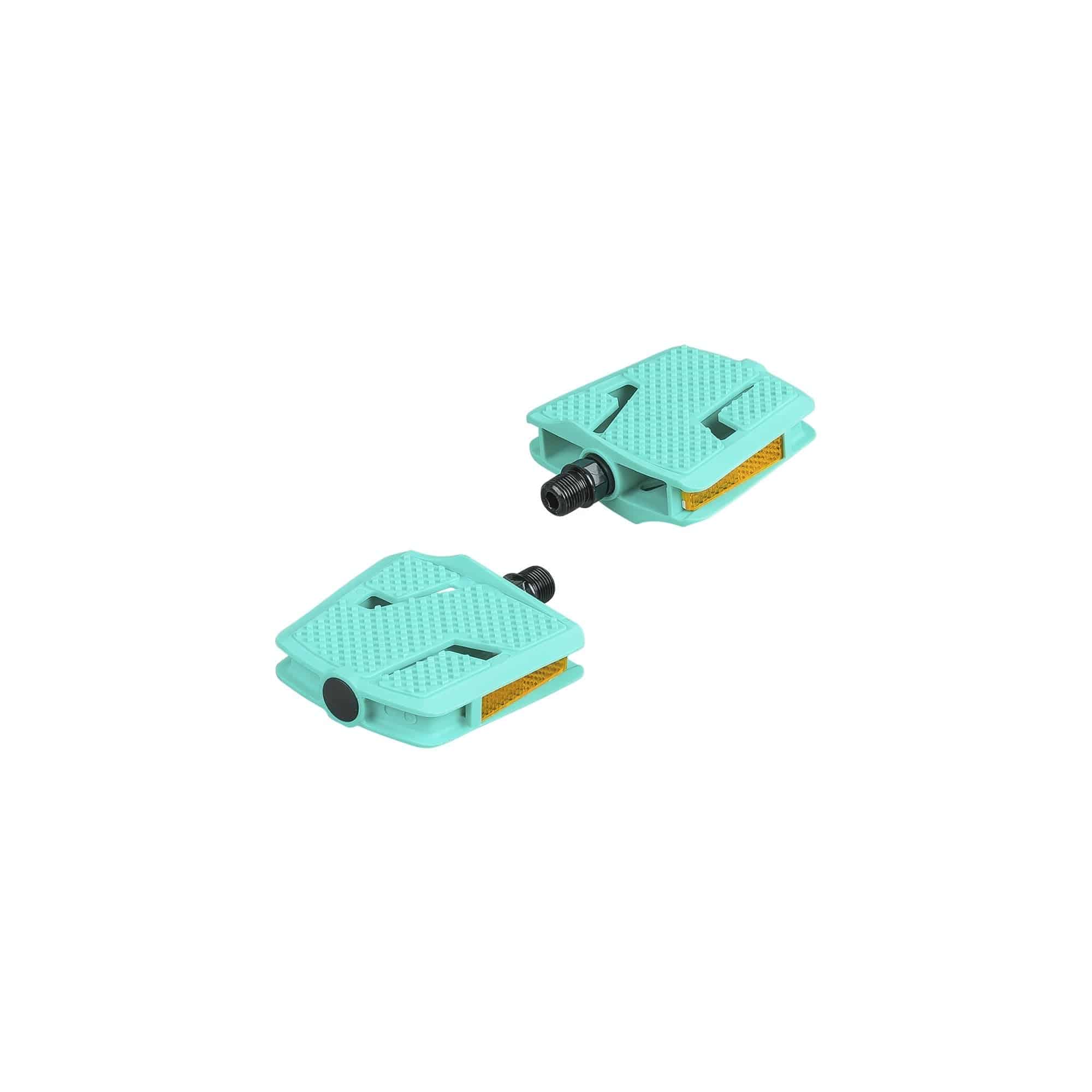 Trek kids' small flat platform pedals for children's bikes, durable bike components with non-slip surface and lightweight design