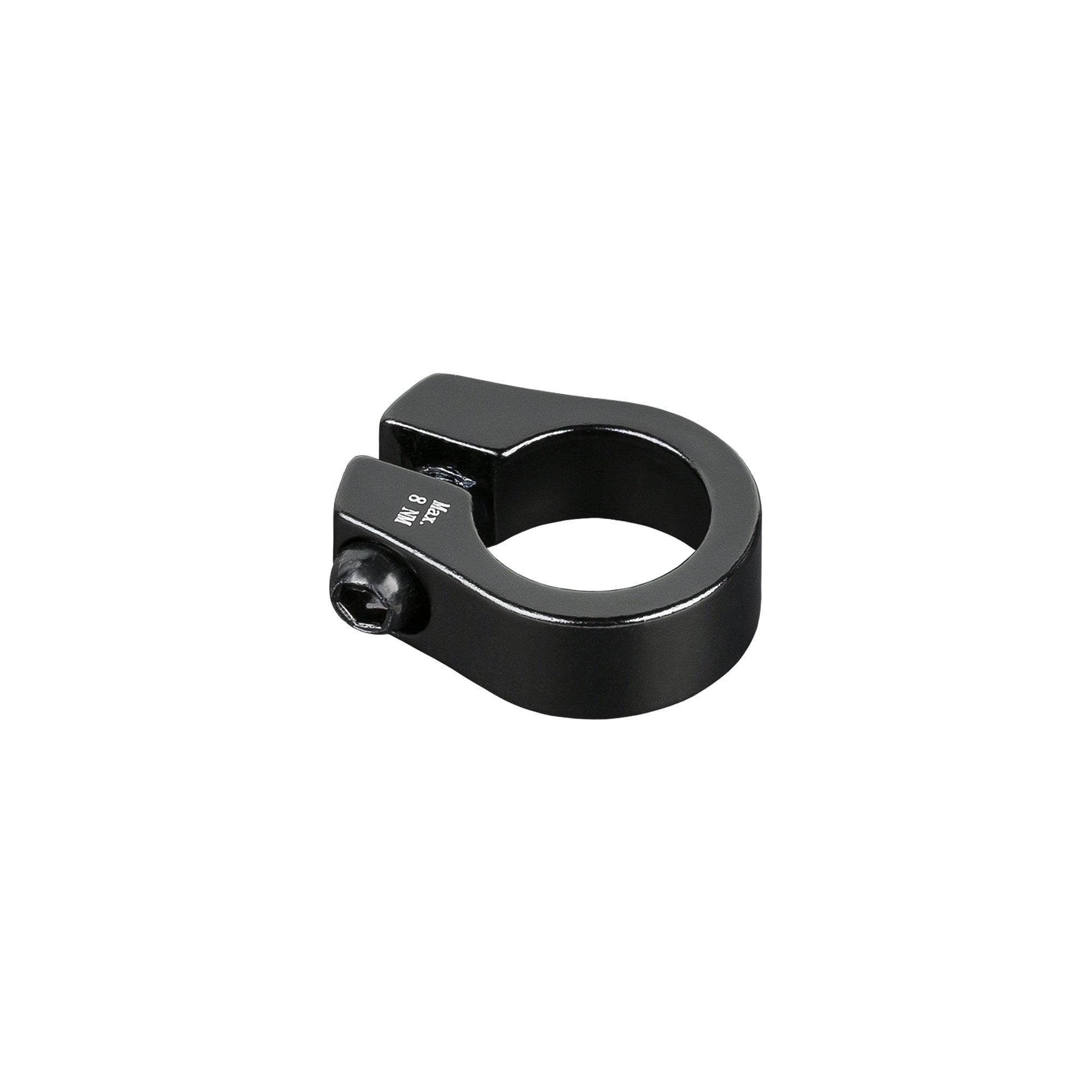 Trek kids bike seatpost clamp replacement component, secure fit, durable metal, designed for children's bicycles.