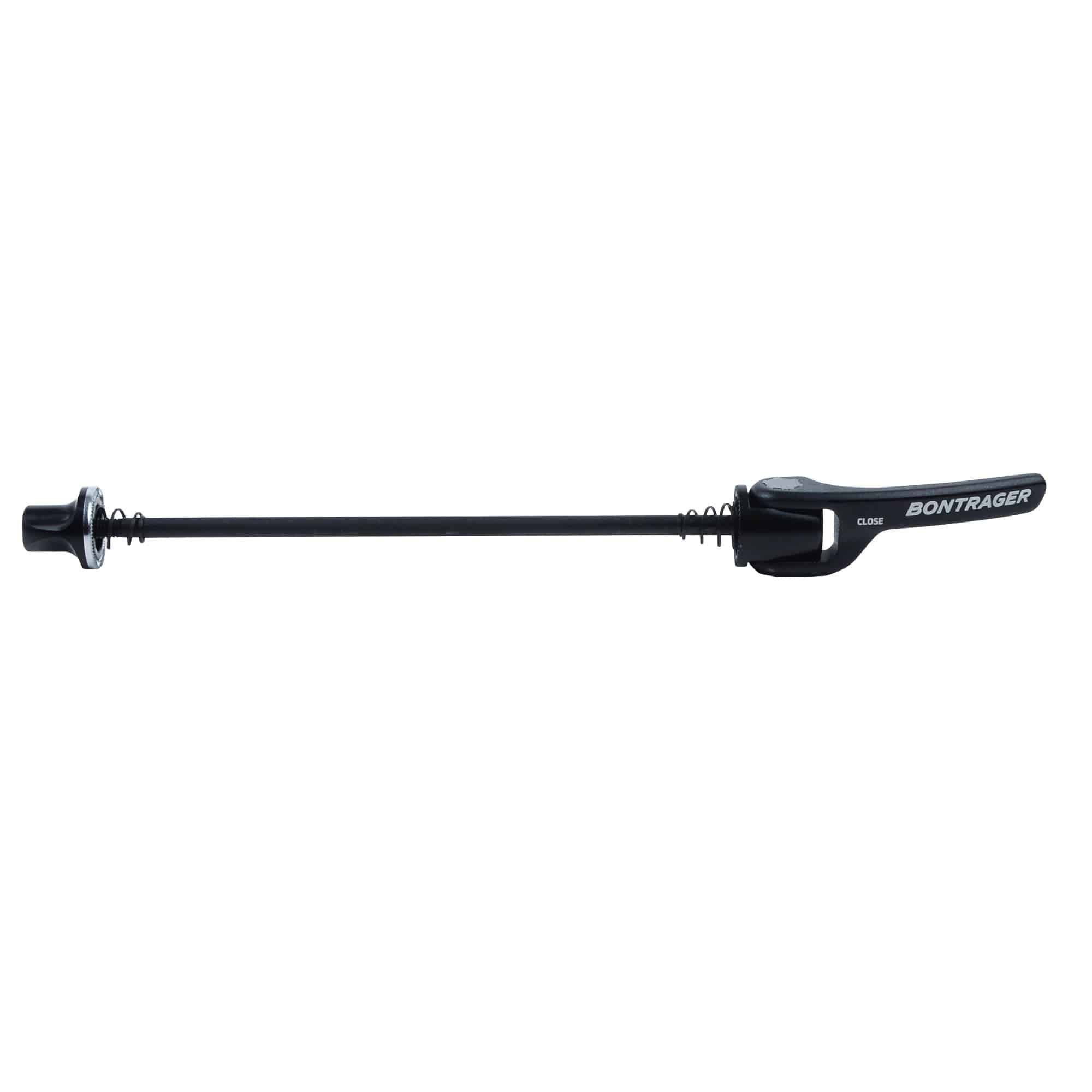 Black Bontrager Elite Rear Internal Cam Skewer for road bikes, 164.5mm, durable bike component for secure wheel attachment.