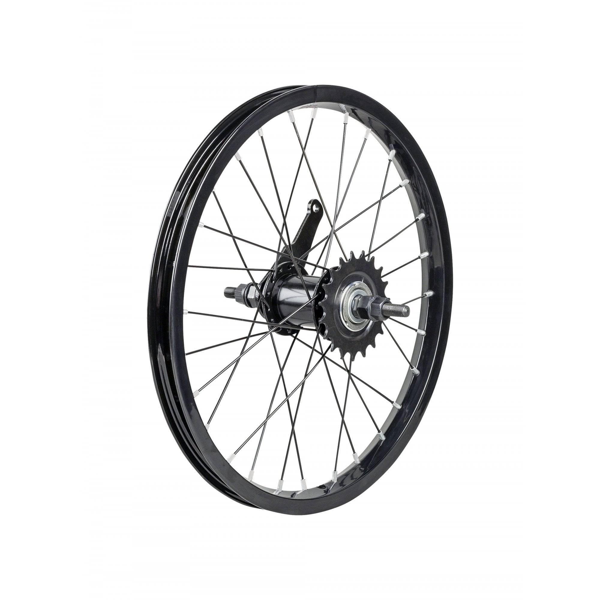 Trek Precaliber 16 coaster brake rear wheel for kids' bikes, durable bike component with compatible design and sturdy construction.