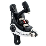 TRP Spyre mechanical disc brake caliper with dual-sided actuation, post mount components for bicycle braking systems