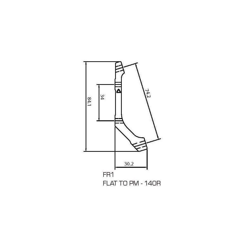 TRP FR1 Flat Mount Rear Brake Caliper Adapter for 140mm disc brakes, component for bike brake system installation