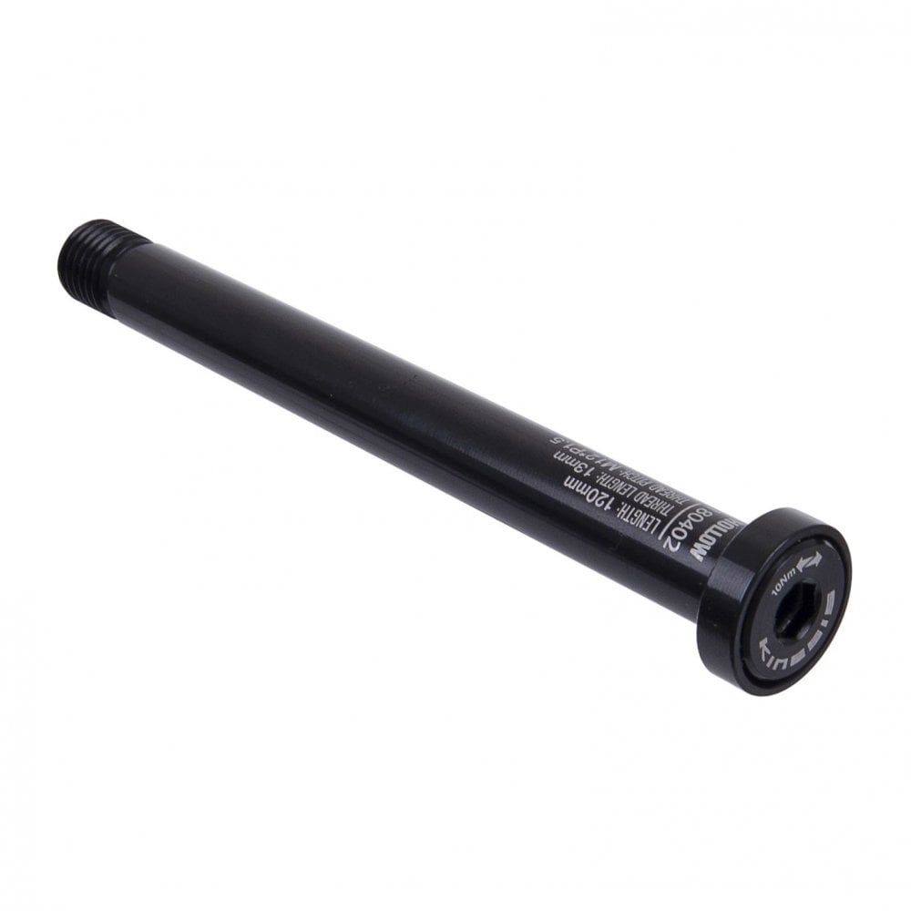 Kinesis UK 120mm front axle spare for RTD, 4S Disc, GTD, Tripster AT frames, shown in the image.