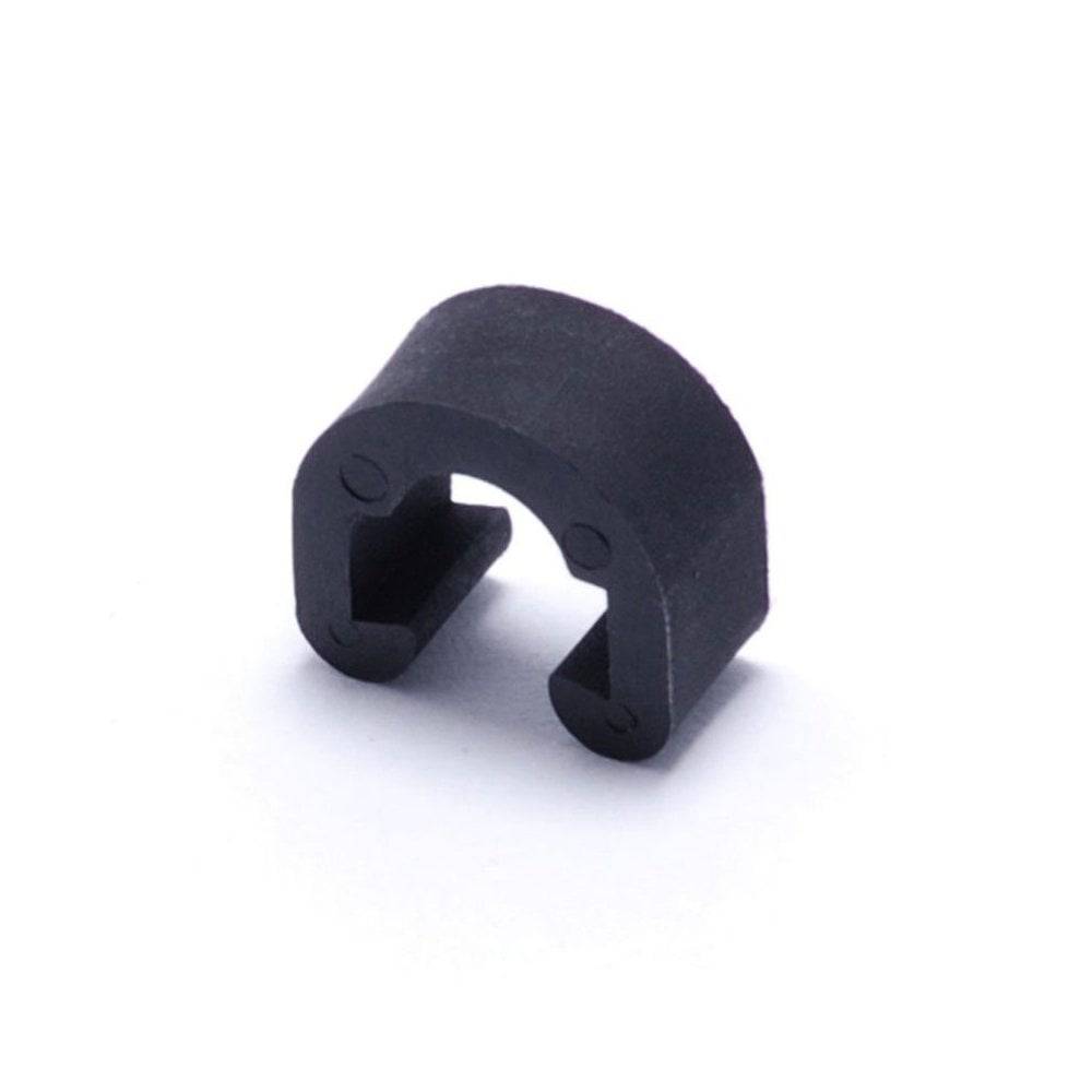 Kinesis UK KUK hose clip for bike frames, secure frame attachment component, shown in black on a bike frame.