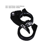 Kinesis UK bolted seat clamp for bike frames, showing the metal clamp with bolt and hardware for bike component spares.
