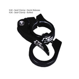 Kinesis UK bolted seat clamp for bike frames, showing the metal clamp and hardware components on a white background.