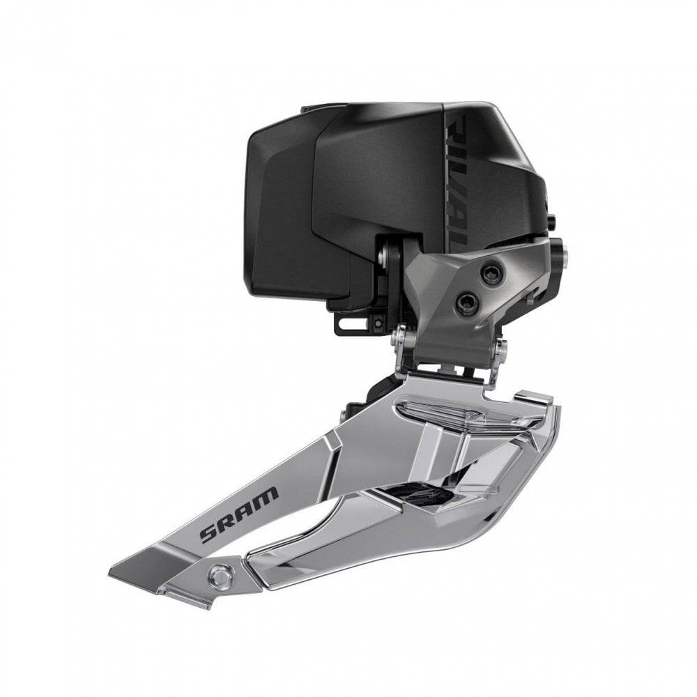 SRAM Rival AXS Wide D1 Braze-On wireless front derailleur for eTap shifting, black, component bicycle part.