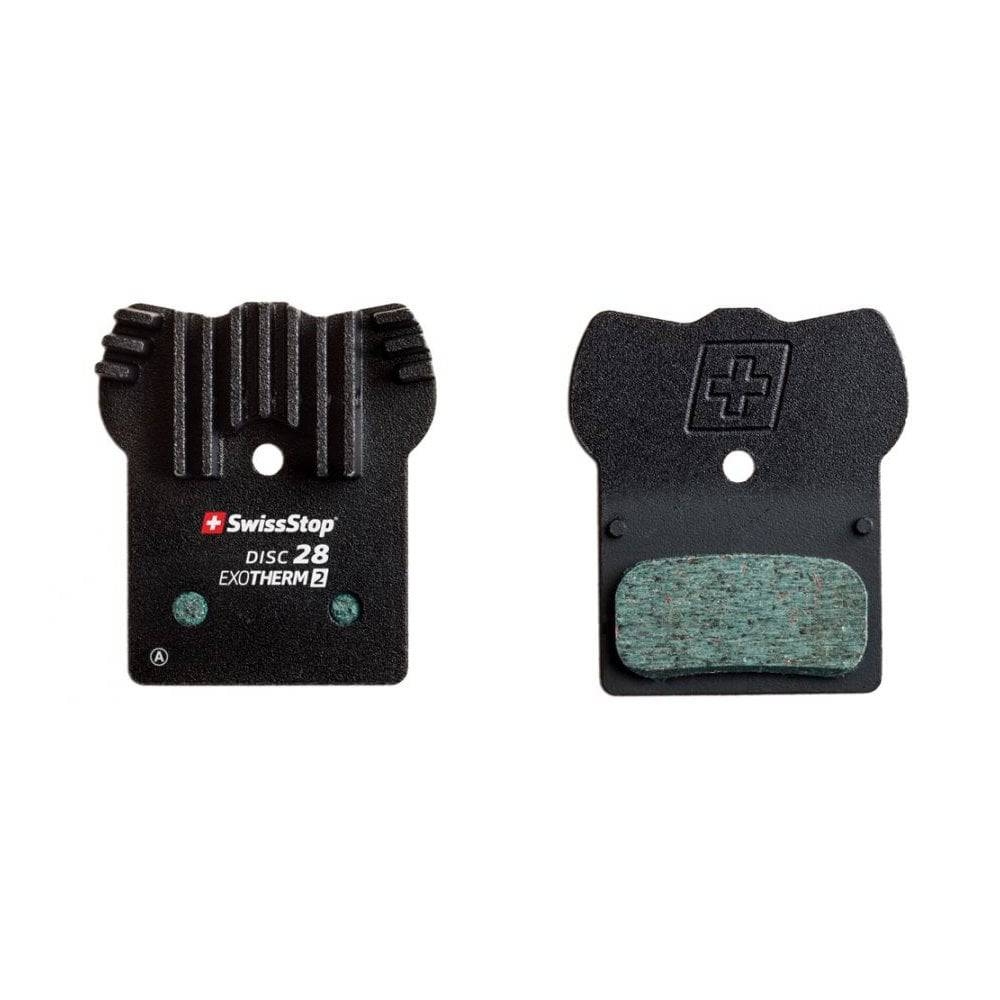 SwissStop Disc 28 brake pads for Shimano MTB XTR XT M8000, black Exotherm 2, mountain bike component set with metal backing