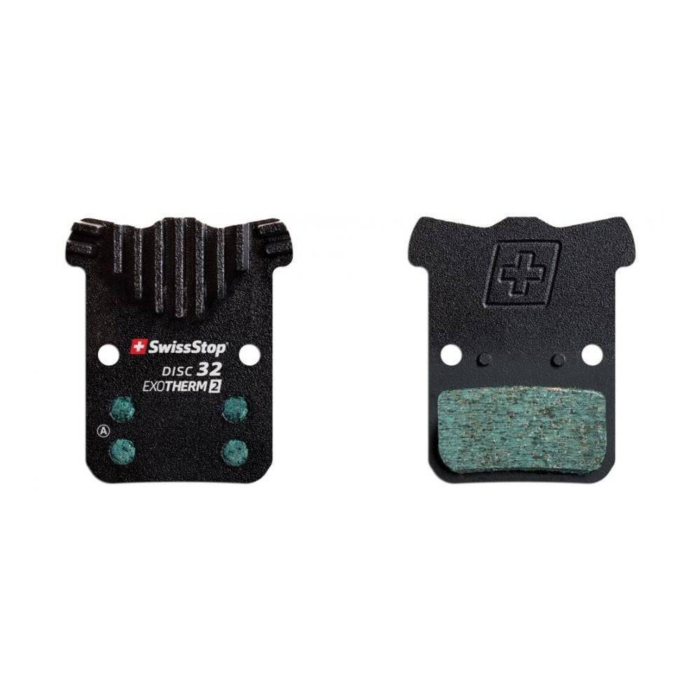 SwissStop Disc 32 brake pads for SRAM road bikes G1 Red eTap AXS and Force Rival, showing the red brake pad components.