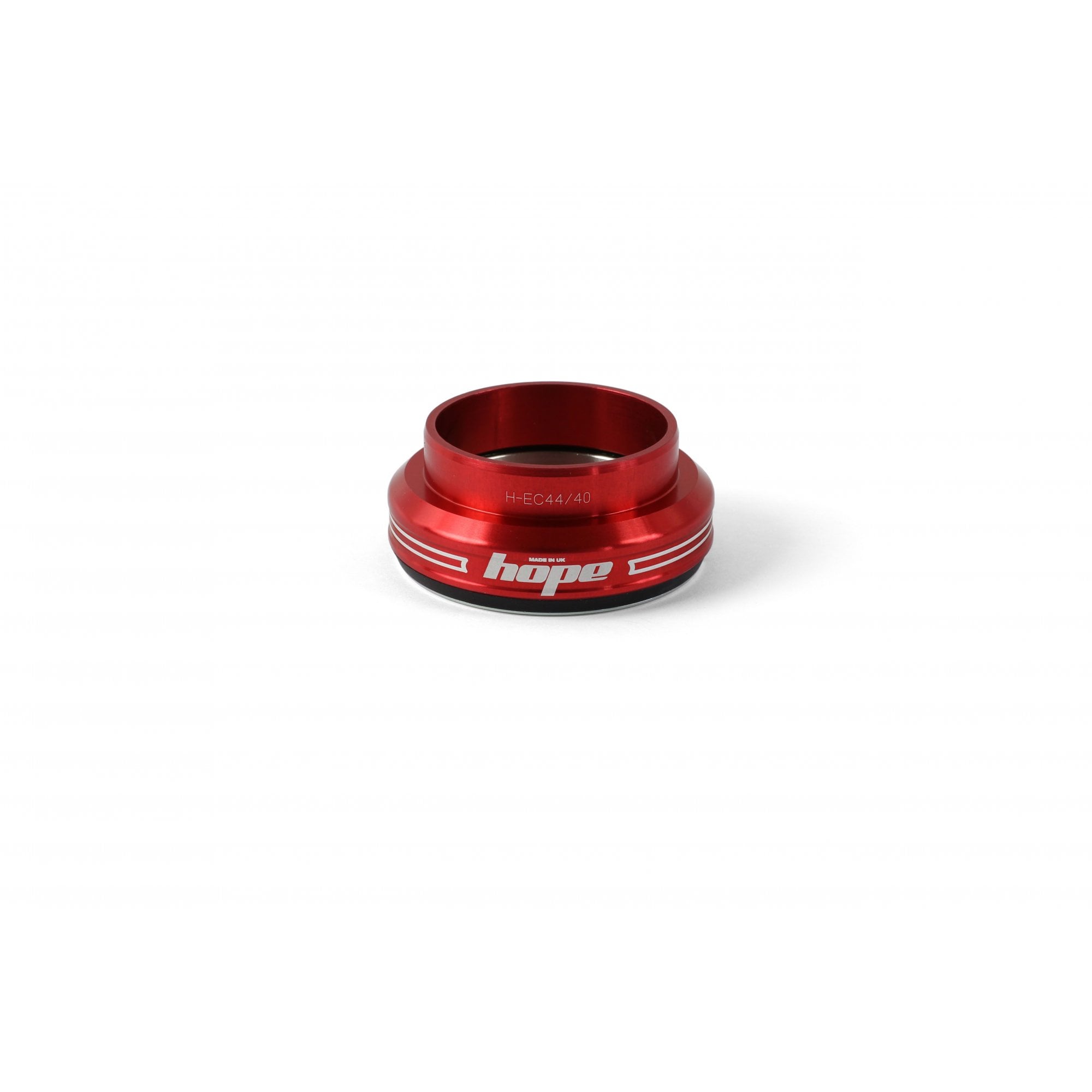 Hope Pick N Mix H-Bottom 1.5 traditional bike headset for precise steering, showcasing the components and threading in a close-up shot.