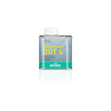 Motorex Workshop Hydraulic Fluid DOT 4 brake fluid for disc and drum brake systems, in a clear container with labels.