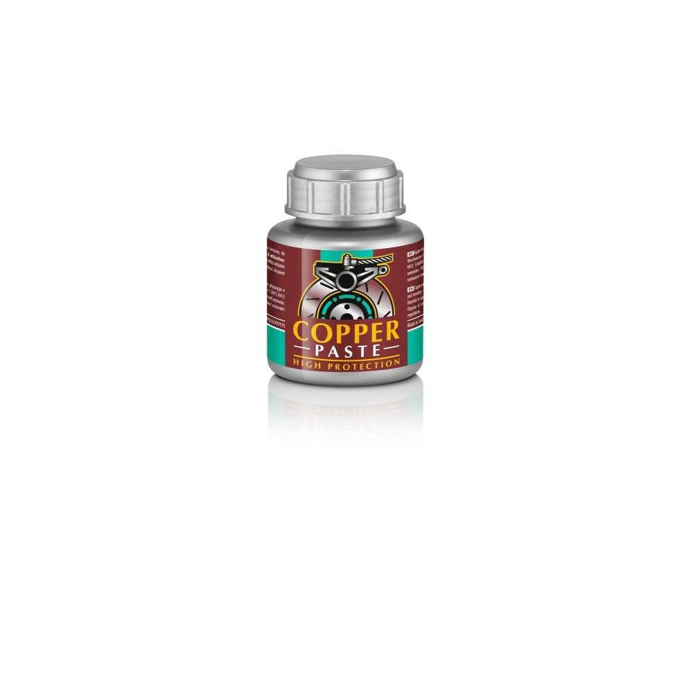 Motorex Copper Paste Silver and Green high-performance anti-corrosion assembly paste used in workshops, visible on the container.