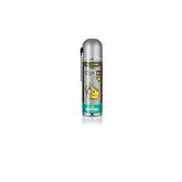 Motorex Silicone Spray 500ml, a lubricant and protector for rubber, plastic, and metal surfaces in workshop use.