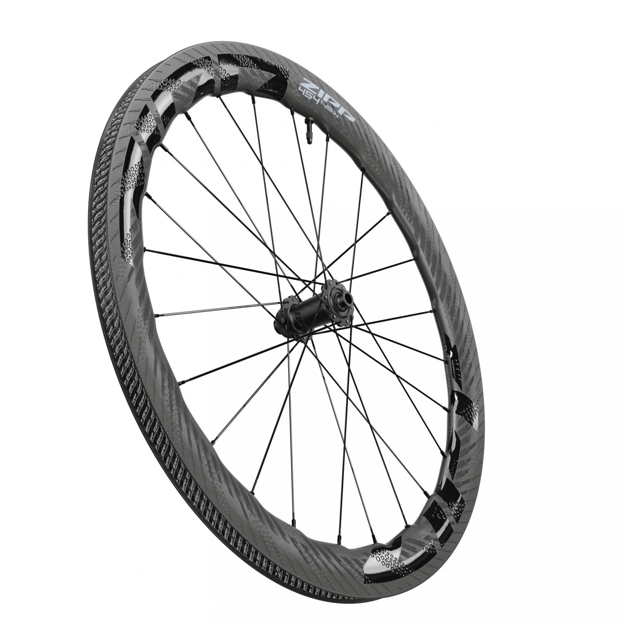 Zipp Am 454 Nsw Carbon Tubeless Disc Brake Center Locking 700C Front 24Spokes 12X100Mm Wheel