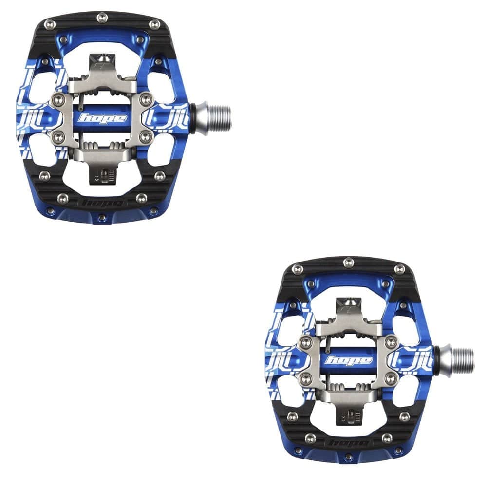 Hope Union gravity clipless pedals pair for cycling, featuring durable design and secure clip-in mechanism for enhanced performance.
