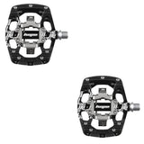 Hope Union gravity clipless pedals pair for cycling, featuring durable metal construction and sleek black design.