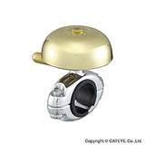 CatEye Yamabiko brass bike bell in gold with vintage handlebar design, perfect for cycling accessories and classic bike style.