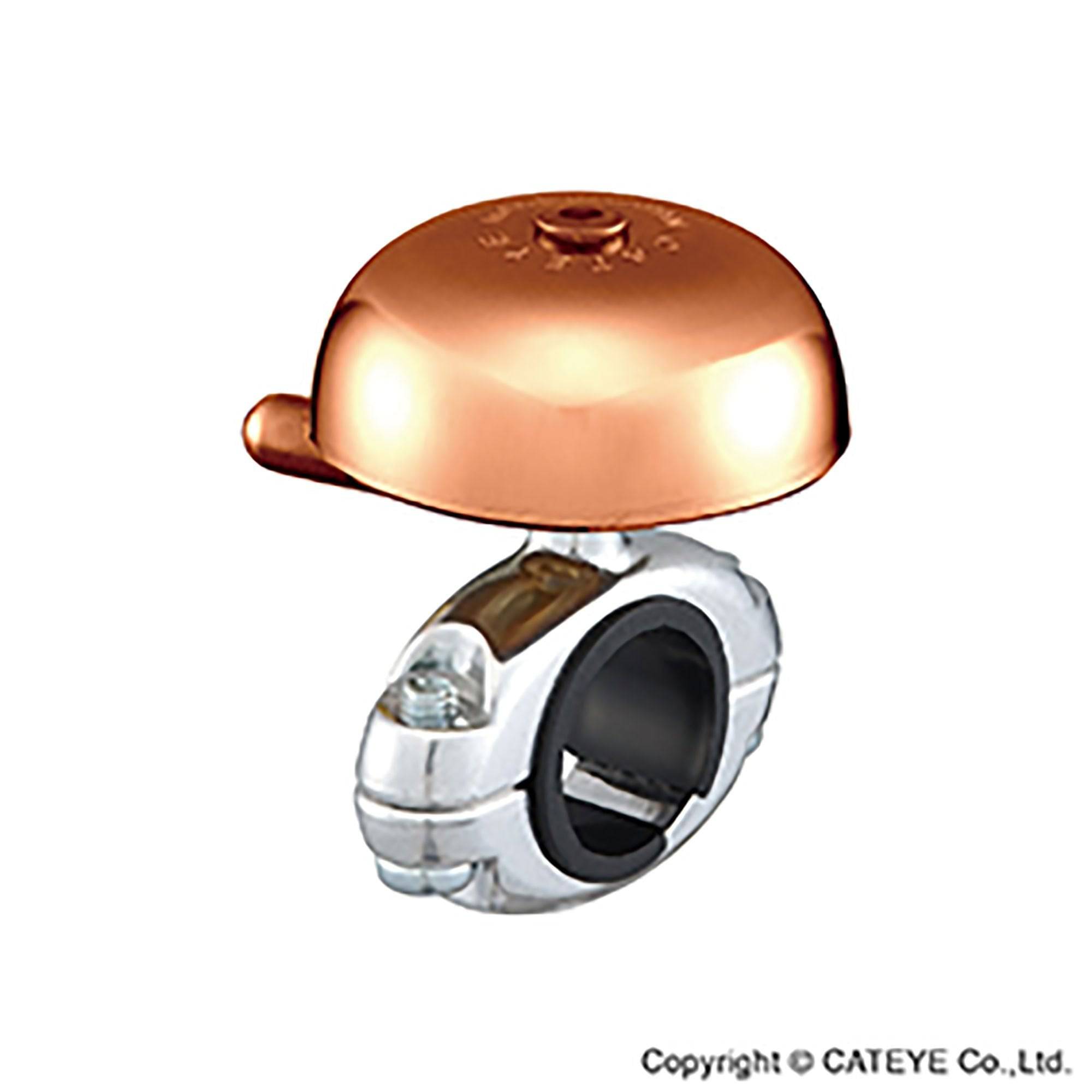 CatEye Yamabiko Copper bike bell with retro style, clear 85dB sound, handlebar fit, designed for cycling accessories.