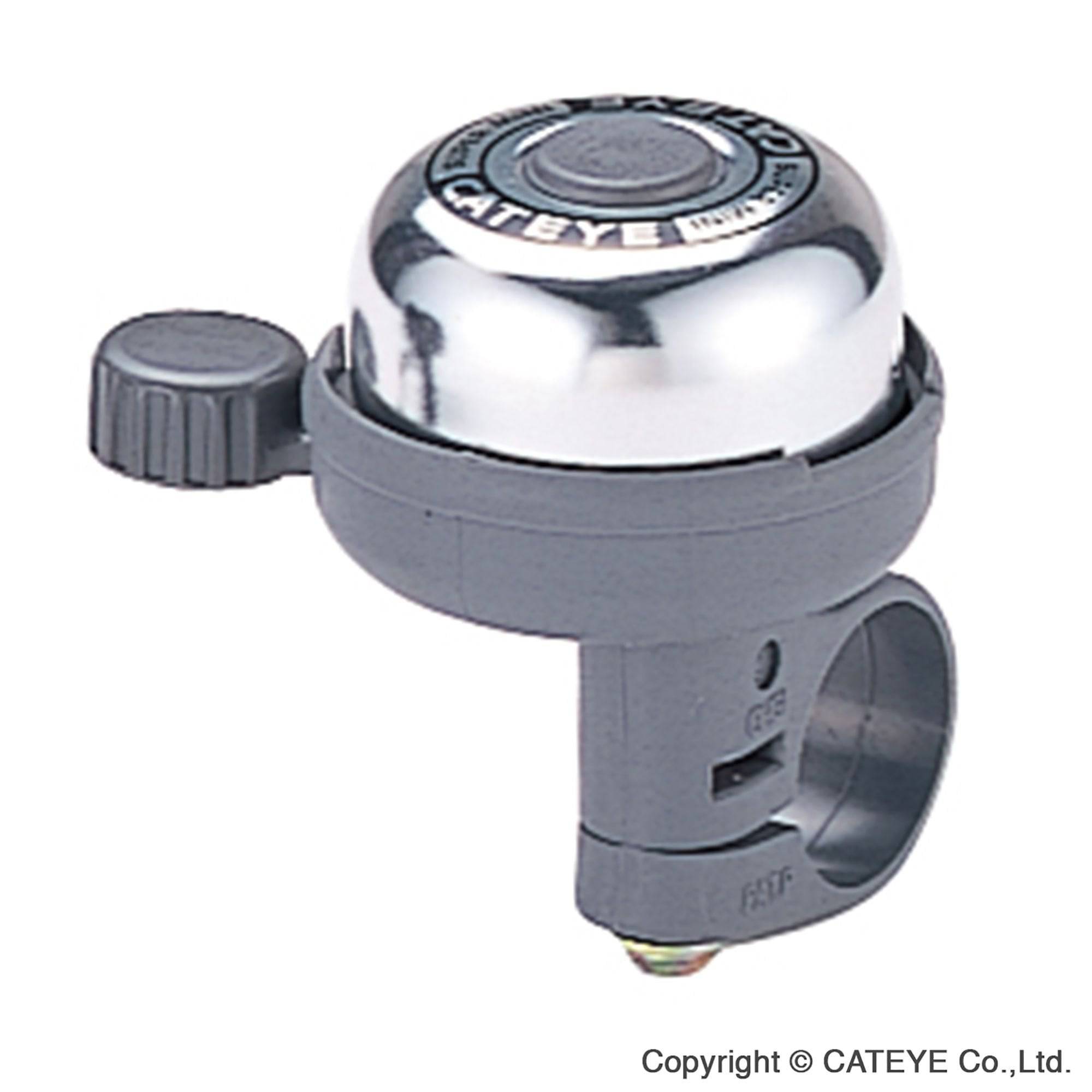 Cateye PB-600 Super Mini Bike Bell with loud 88dB aluminum handlebar horn, compact bike accessories for safety.
