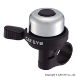 Cateye PB-1000 wind brass bike bell with clear sound, fits 22.2mm handlebars, durable accessory for cycling safety and alerting.