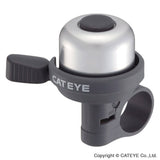 Cateye PB-100Al aluminum wind bell with double ring horn for bike handlebars, fits 22.2mm diameter, cycling accessories.