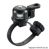Cateye Oh-2400 Flextight brass bike bell with loud sound, tool-free mount, 22mm diameter, cycling accessories.