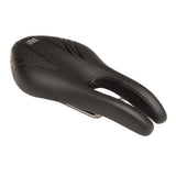 ISM PL 1.0 nose-less bike saddle for road and mountain cycling, showing the ergonomic design and sleek black finish.