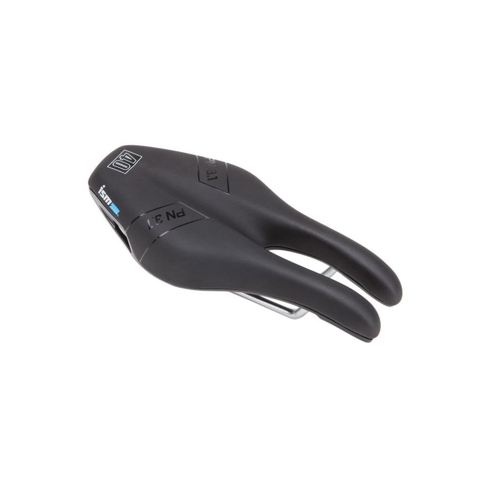 ISM PN 3.1 nose-less black bike saddle with ergonomic design for comfortable cycling, shown in the image.