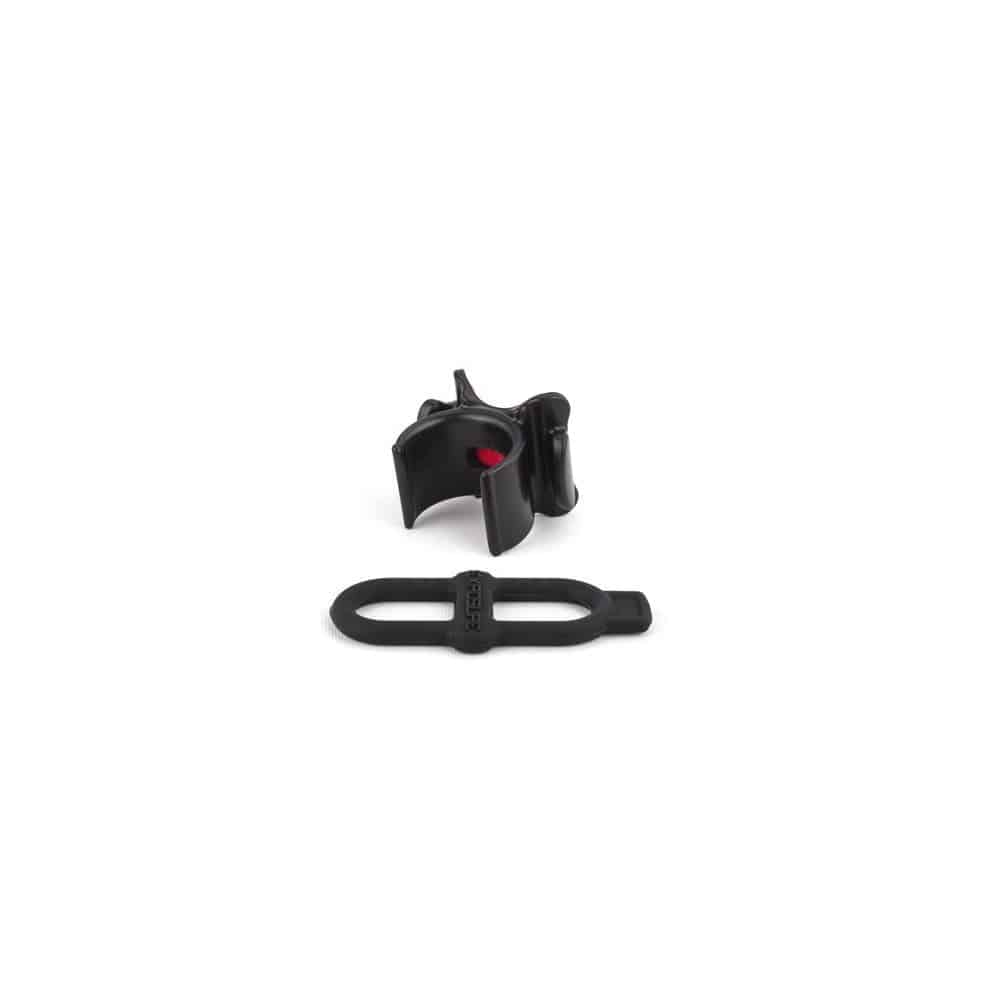 Exposure Blaze rear light bracket with silicone band for seatpost mounting, made for secure bike lighting accessories.
