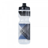 Lezyne Flow 750ml foggy clear BPA-free cycling water bottle with a secure screw-on cap and ergonomic design.