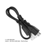 Lezyne Micro USB cable for fast, reliable charging of Lezyne bike lights, designed for accessories and electronic devices.