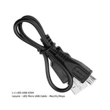 Lezyne Micro USB cable for fast, reliable charging of Lezyne bike lights, compatible with accessories since 2012.