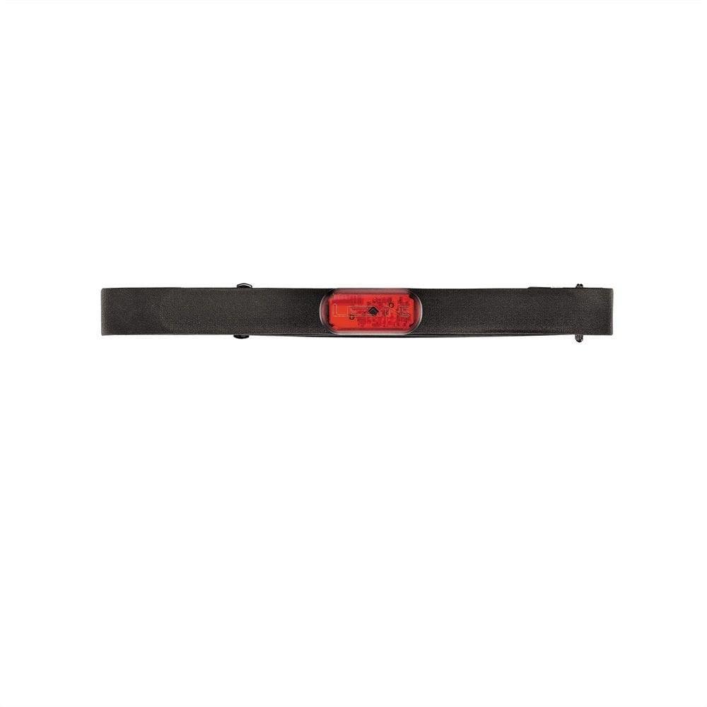 Lezyne HR Flow Bluetooth heart rate monitor with LED indicator in black, fitness accessory for tracking heart rate during exercise.